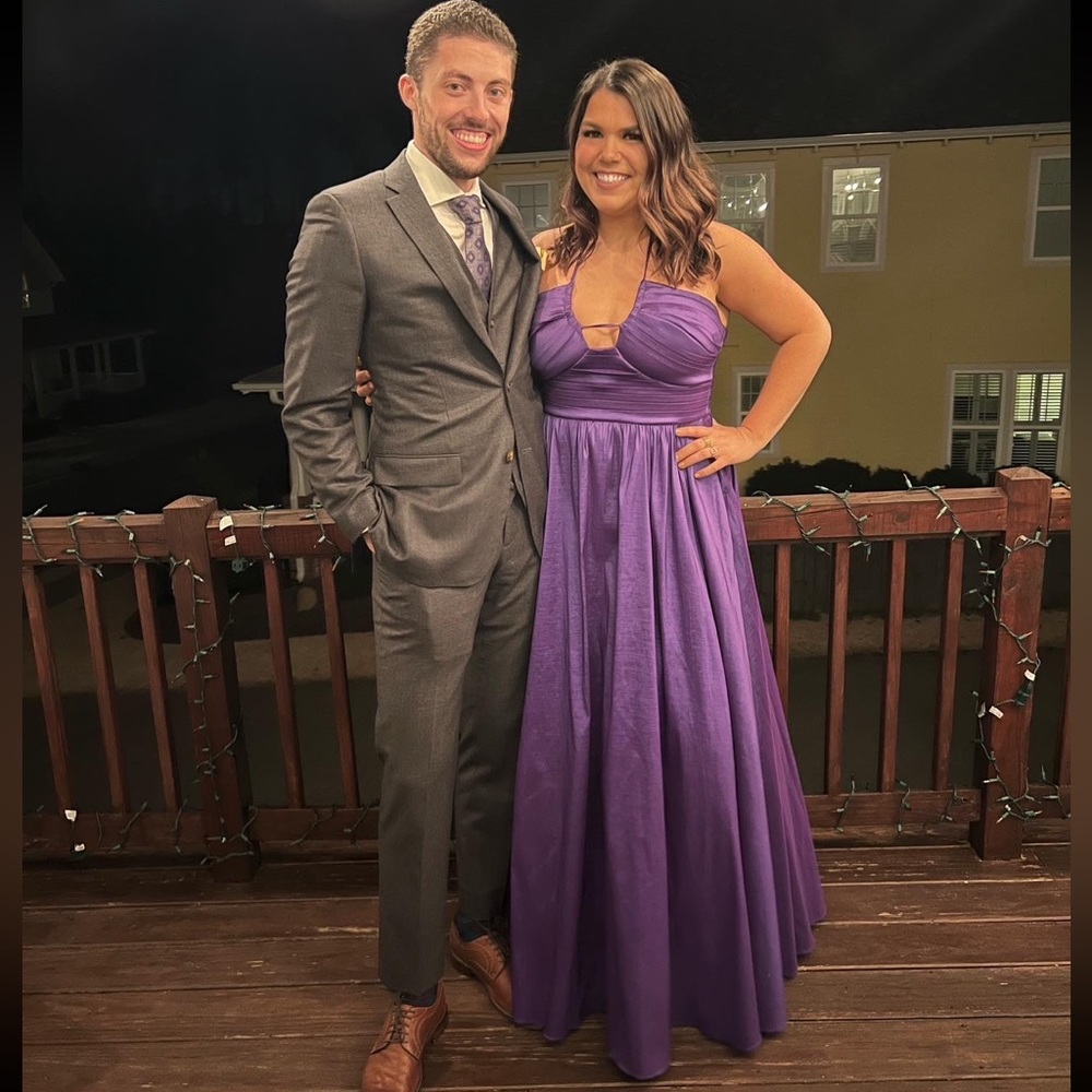 Deep Purple Halter Prom Dress